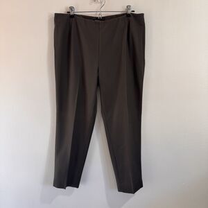 Lafayette 148 New York Pants 12 Stanton Brown Straight Leg Pleated Mid Rise